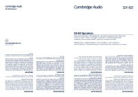 Cambridge Audio SX-60 - Installation Guide